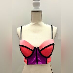 MAAJI Color Block Bikini Top XL Removable/Adjustable Straps NWT